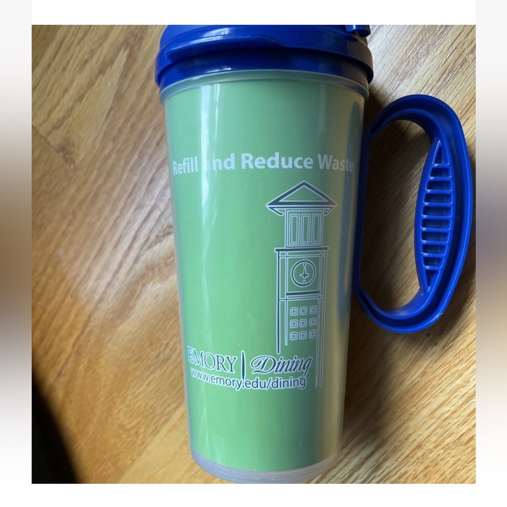 Eco-Friendly Green and Blue Travel Mug